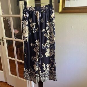 Floral Navy and White Kids Casual Pants